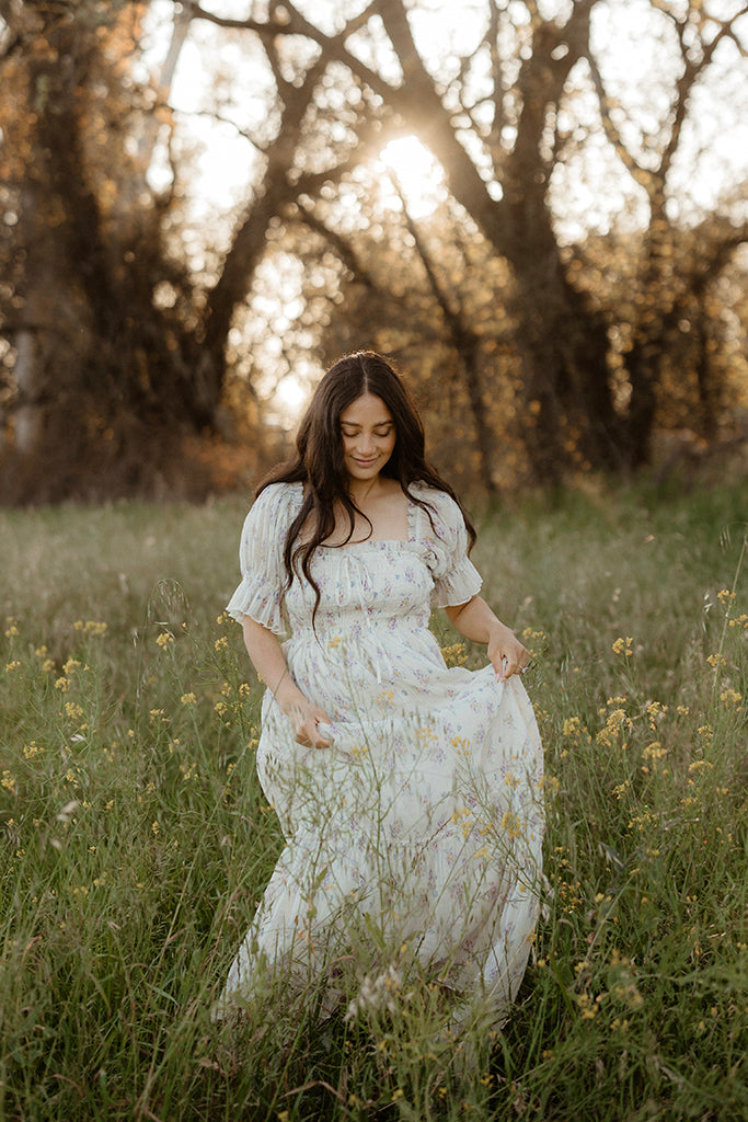 Crinkled Chiffon Dress (Women) - Antique White