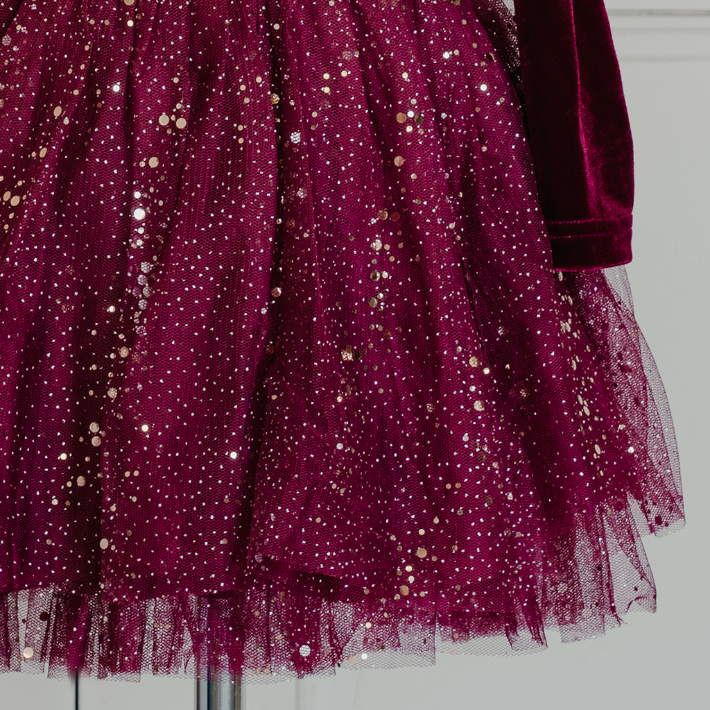 Velour Ballerina Dress - Red Velvet