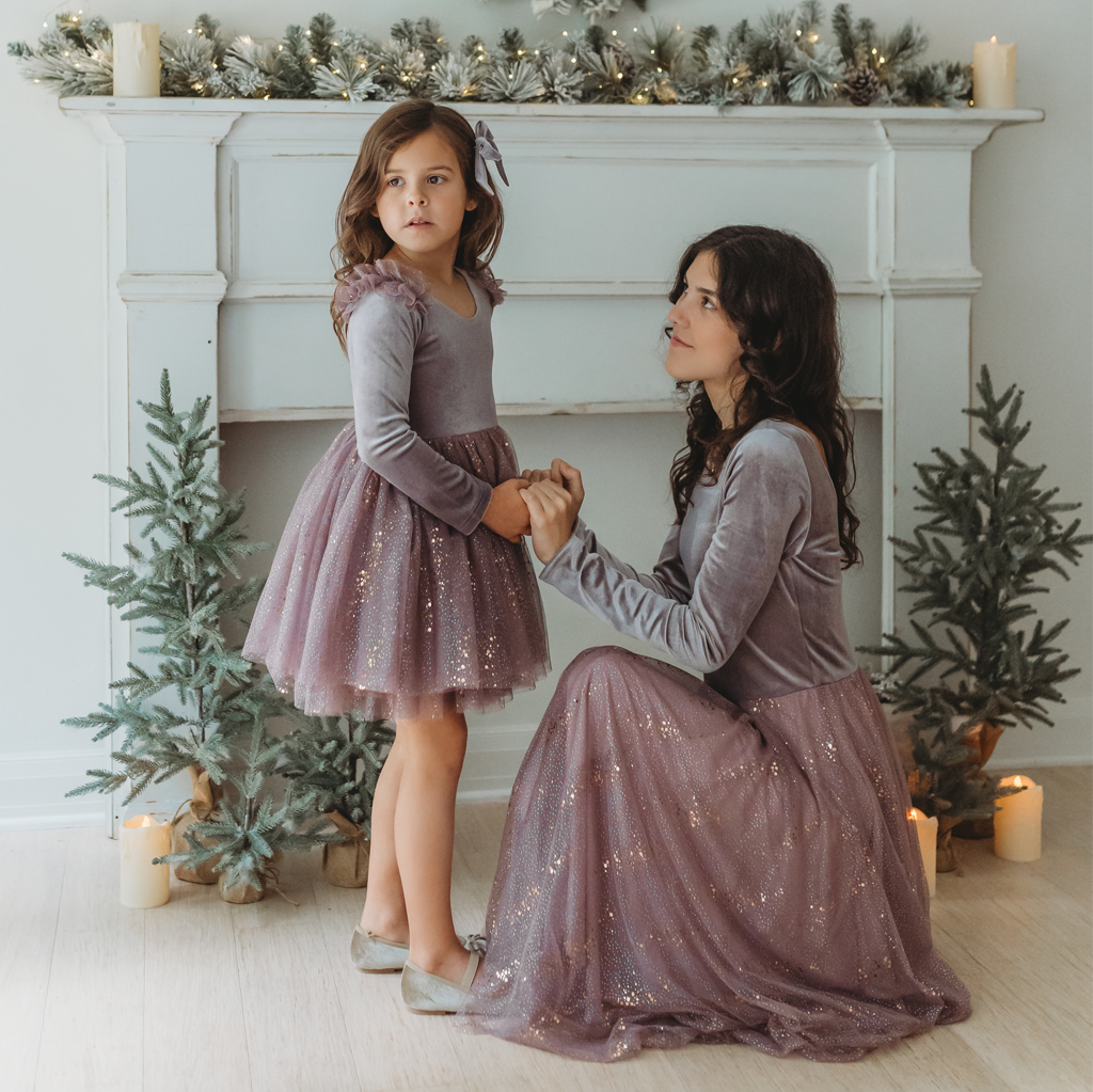 Velour Ballerina Dress (Women) - Dusty Lilac