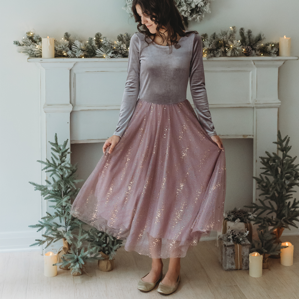Velour Ballerina Dress (Women) - Dusty Lilac