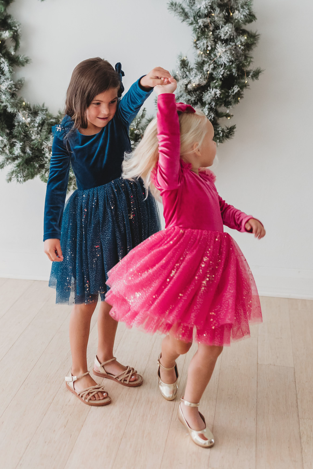Velour Ballerina Dress - Festive Fuchsia