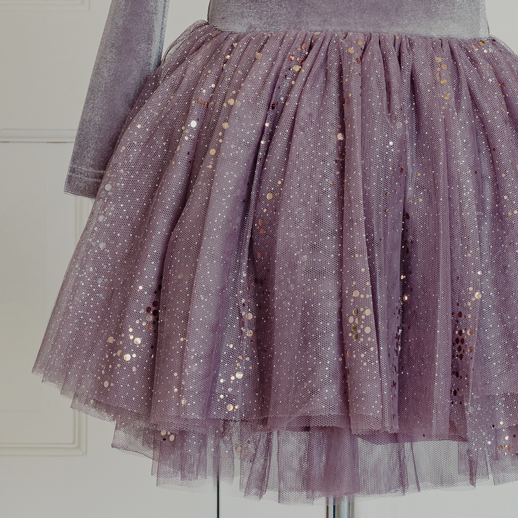 Velour Ballerina Dress - Dusty Lilac