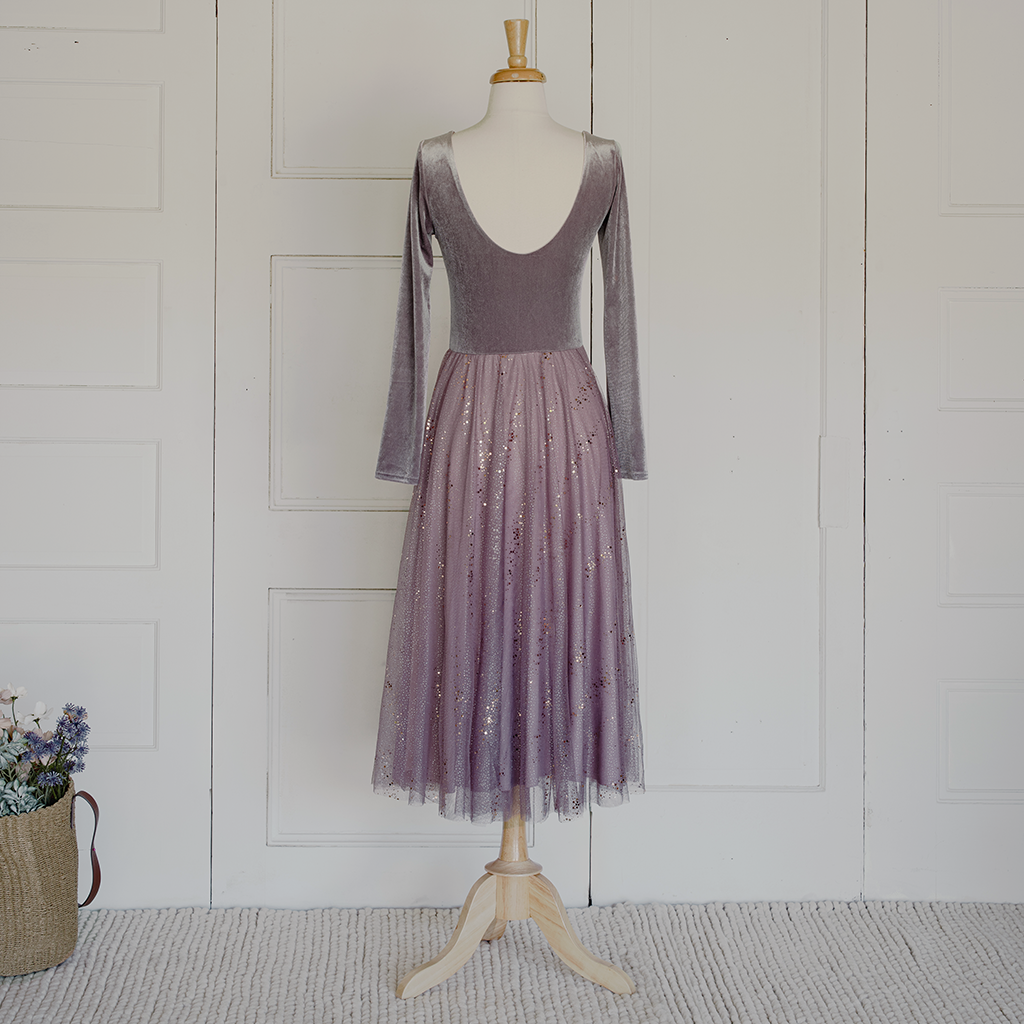 Velour Ballerina Dress (Women) - Dusty Lilac