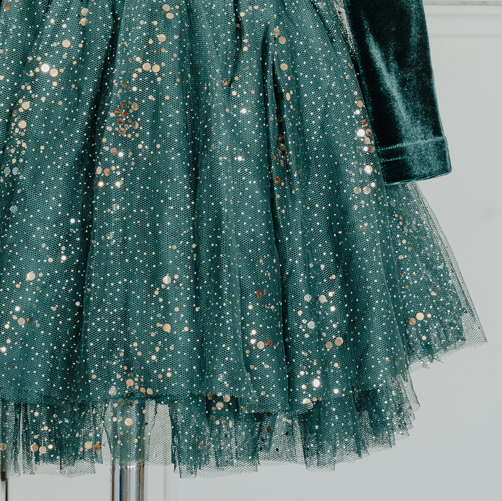 Velour Ballerina Dress - Mistletoe
