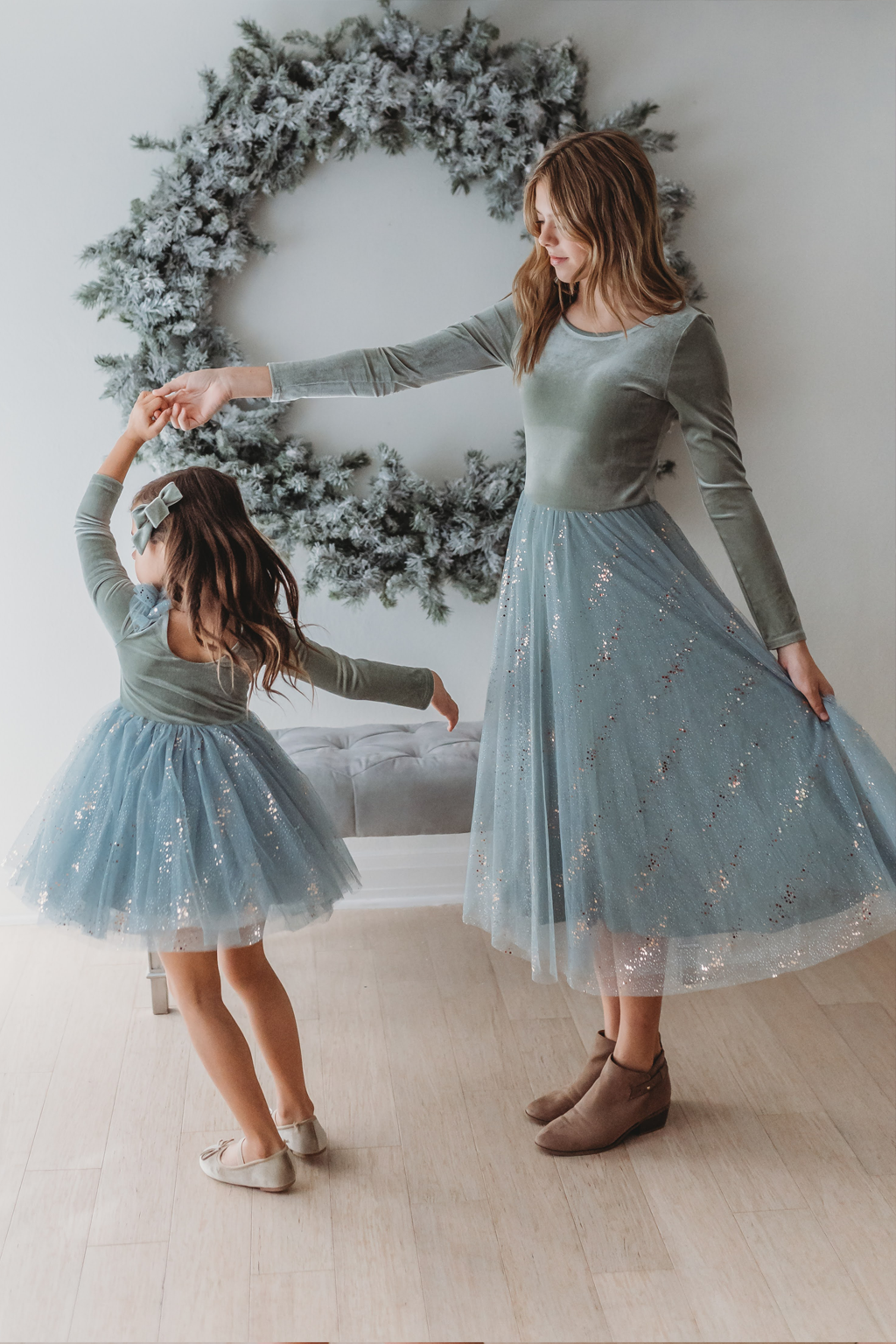 Velour Ballerina Dress (Women) - Sage