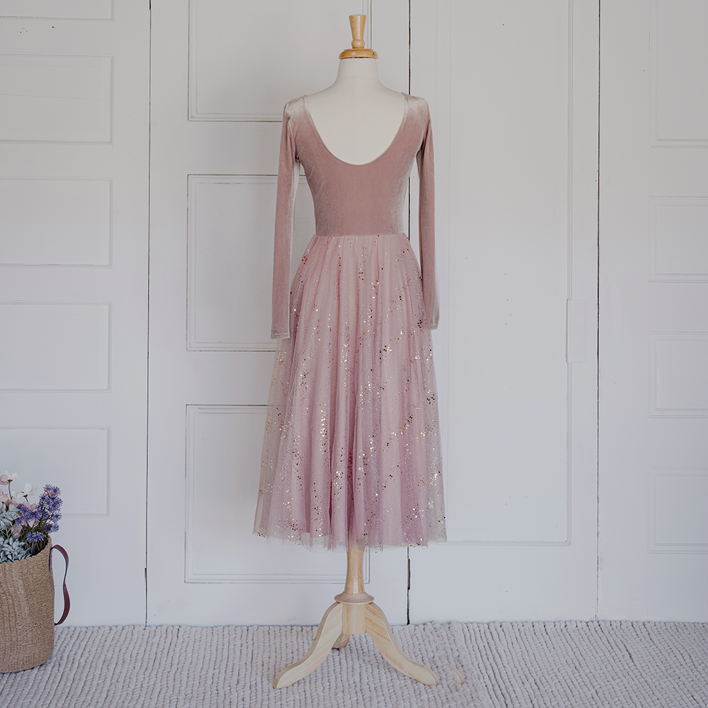 Velour Ballerina Dress (Women) - Dusty Pink (FINAL SALE)