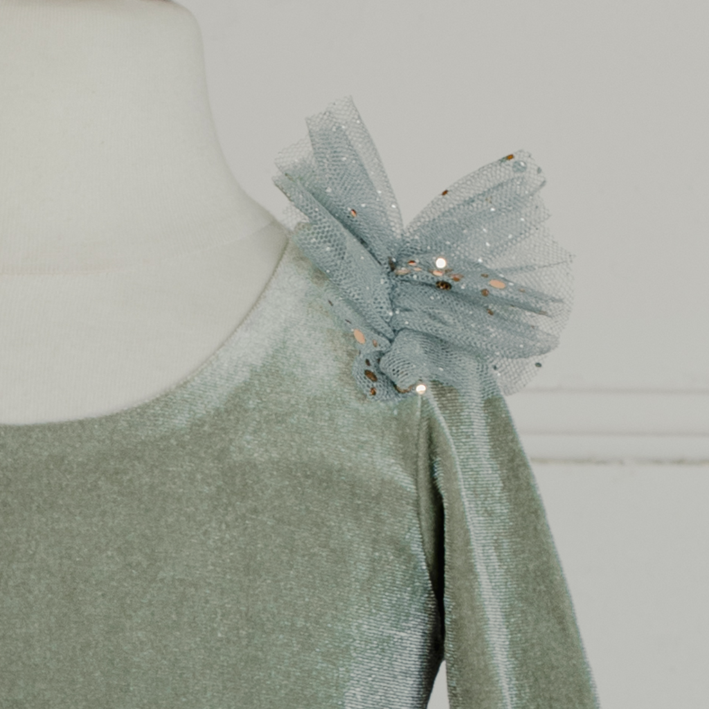 Velour Ballerina Dress - Sage