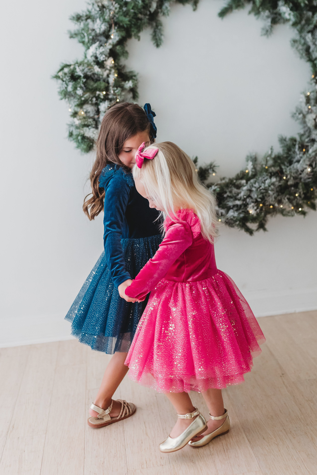 Velour Ballerina Dress - Festive Fuchsia