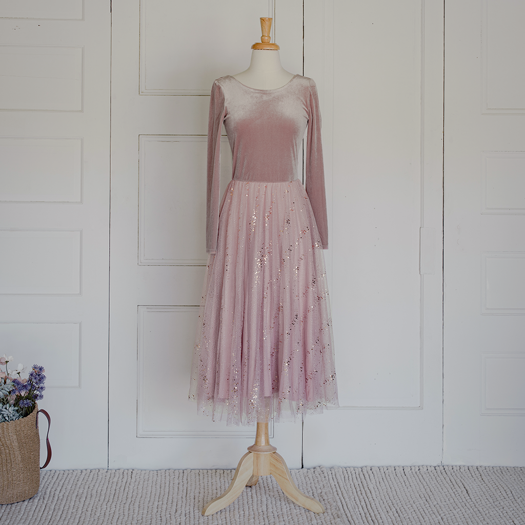 Velour Ballerina Dress (Women) - Dusty Pink (FINAL SALE)