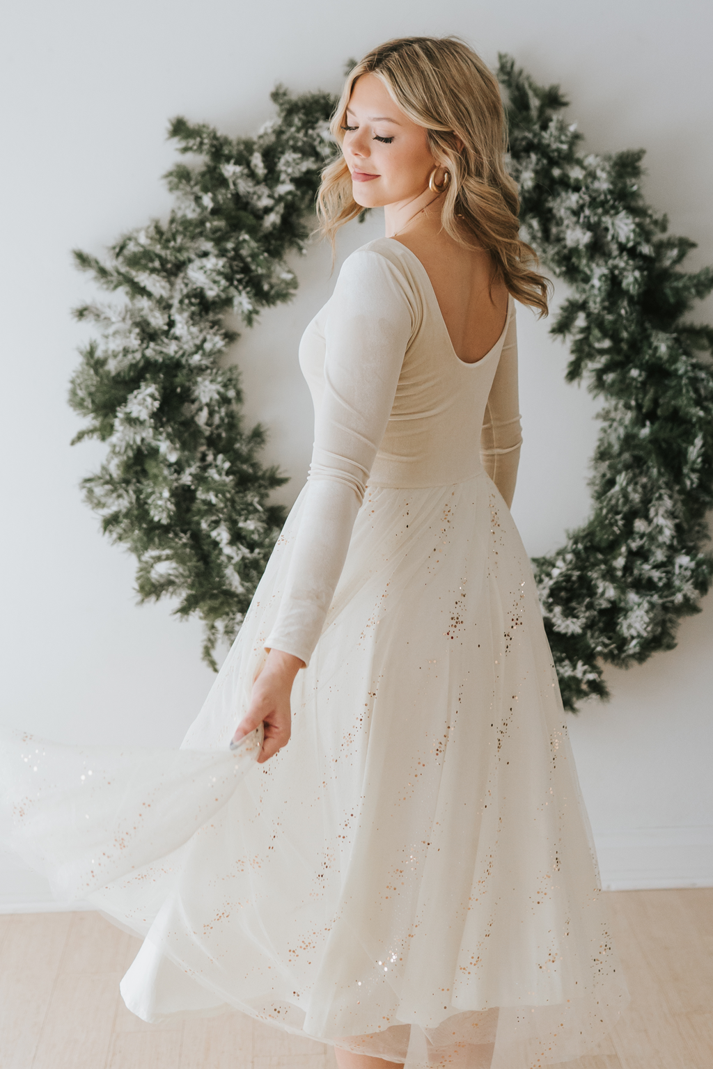 Velour Ballerina Dress (Women) - Powder