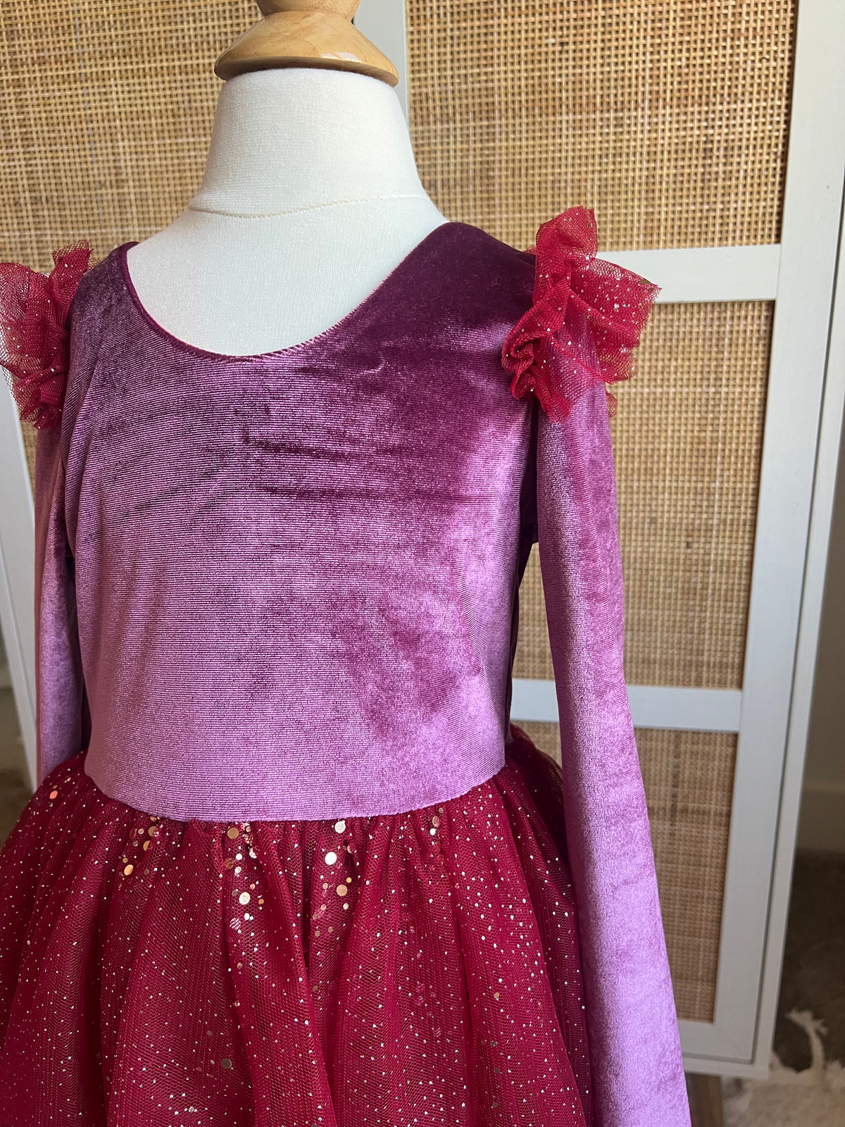 Velour Ballerina Dress - Mulberry