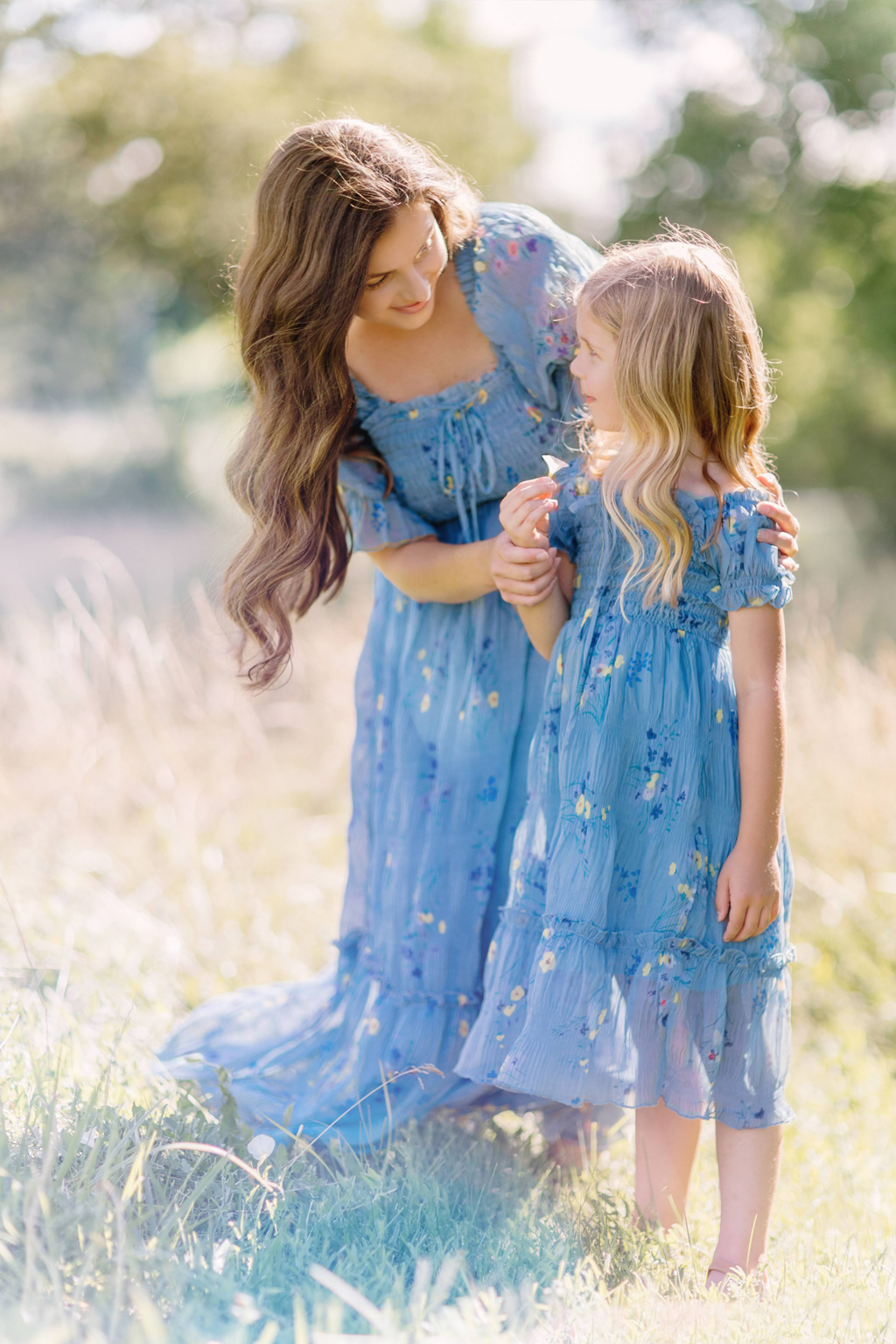 Crinkled Chiffon Dress - Dusty Blue