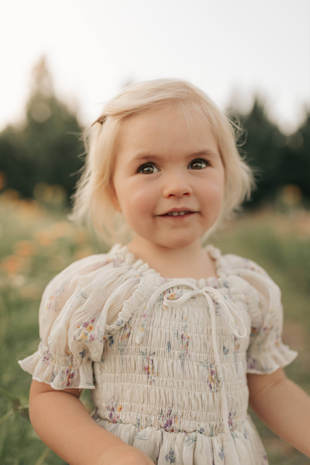 Crinkled Chiffon Dress - Antique White