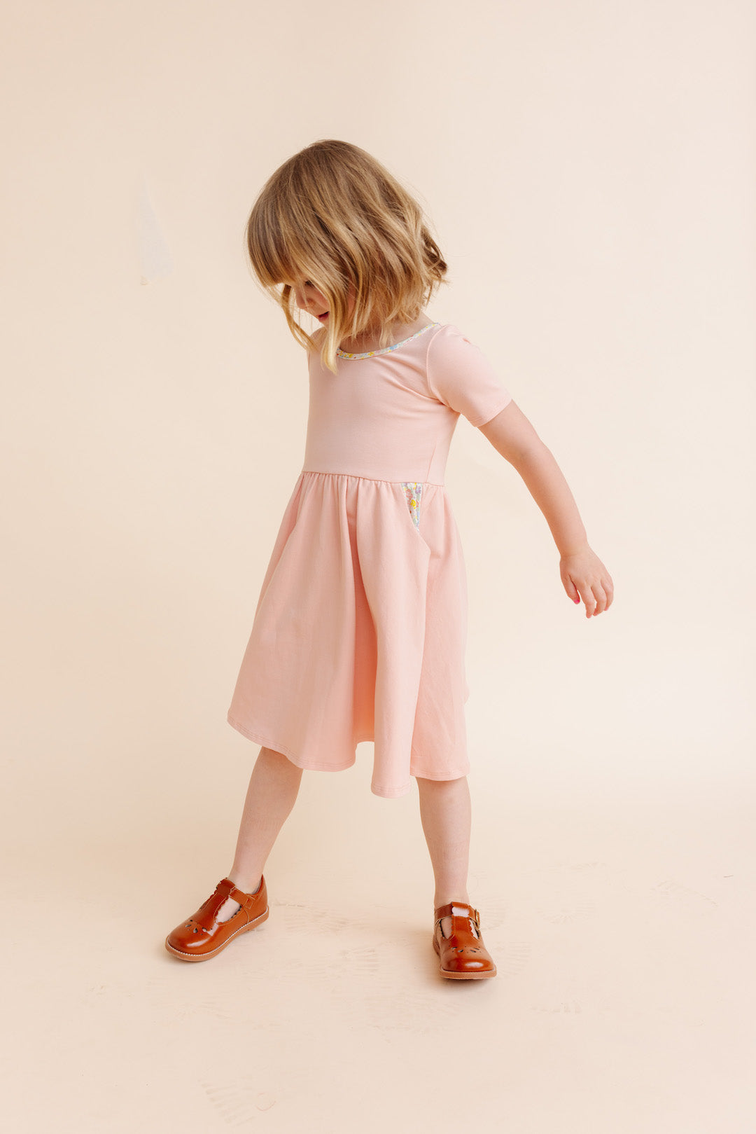 Organic Knit Ballet Dress - Peachy