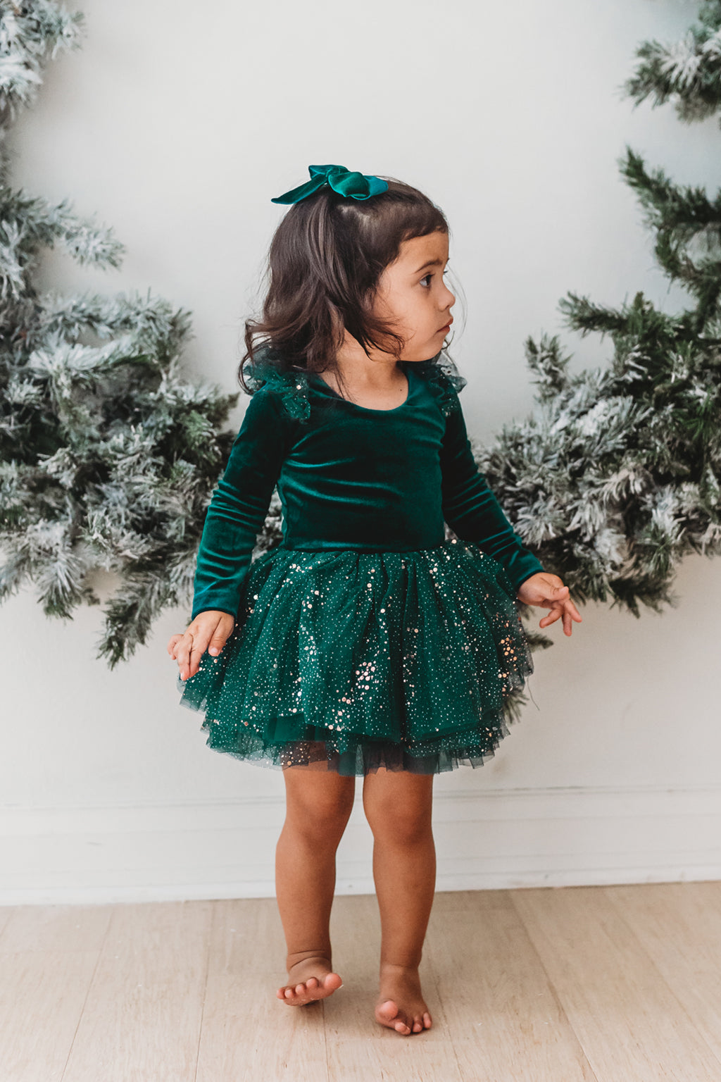 Velour Ballerina Dress - Mistletoe