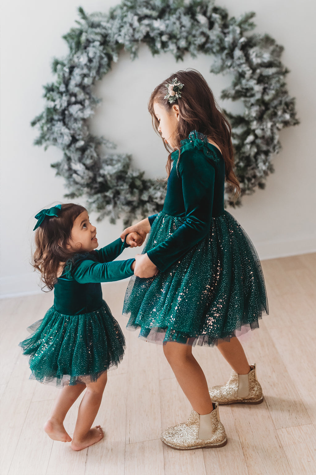 Velour Ballerina Dress - Mistletoe
