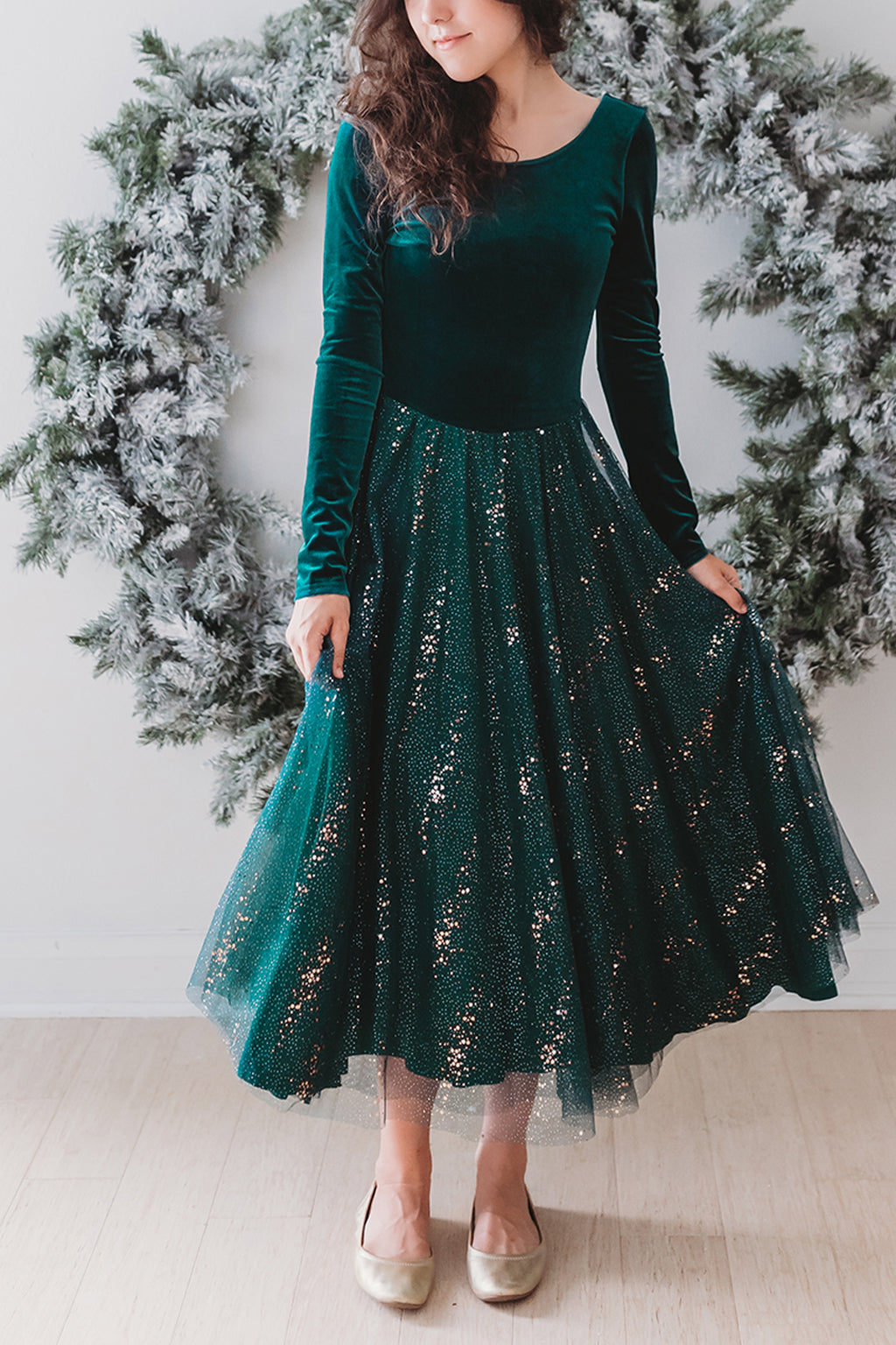 Velour Ballerina Dress Women Mistletoe FINAL SALE