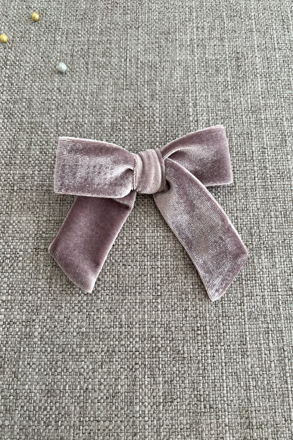 Velour Hair Bow - Dusty Lilac