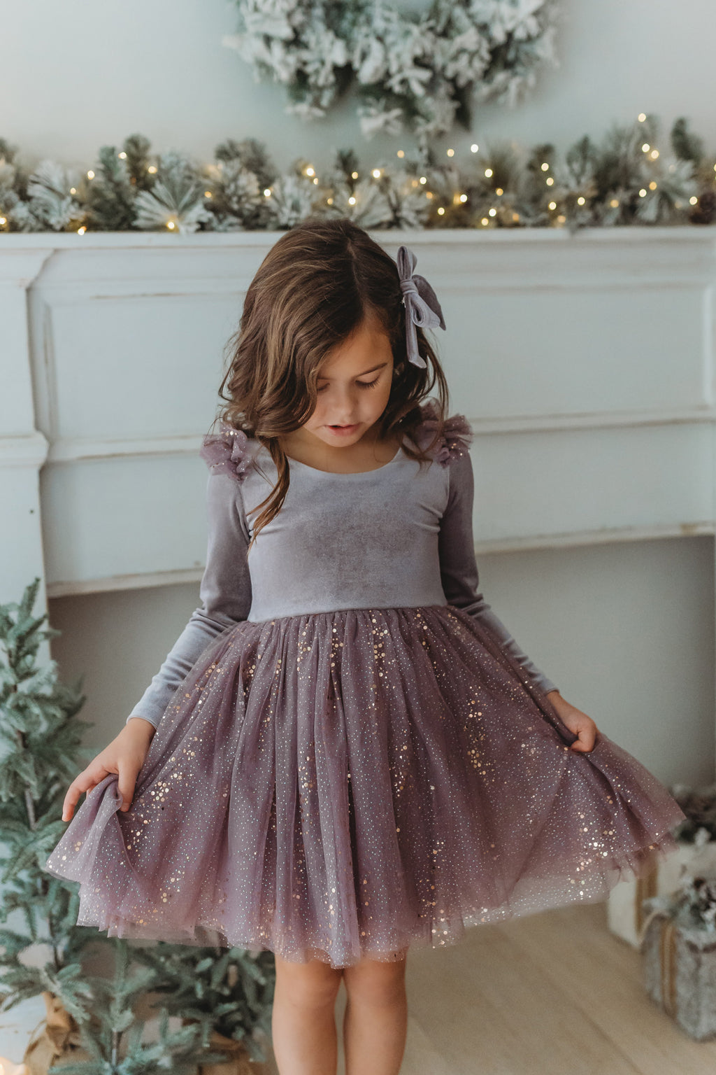 Velour Ballerina Dress - Dusty Lilac