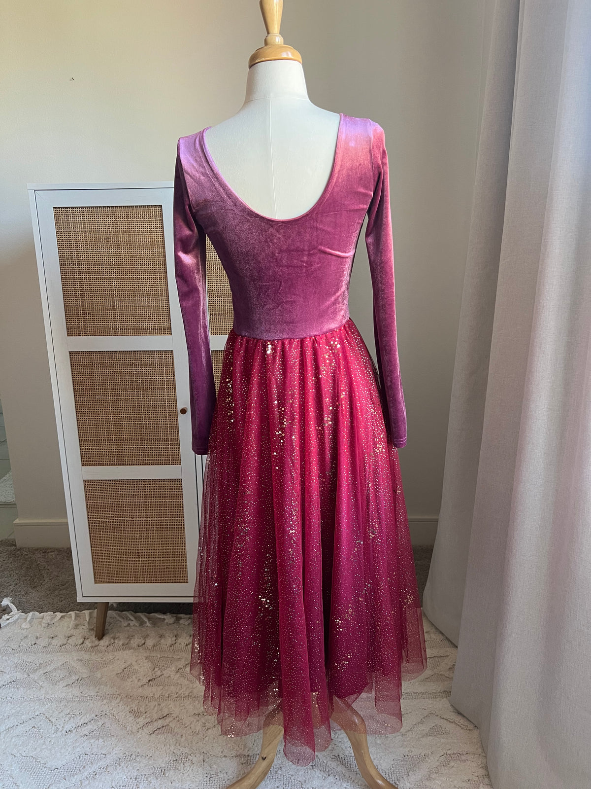 Velour Ballerina Dress (Women) - Mulberry