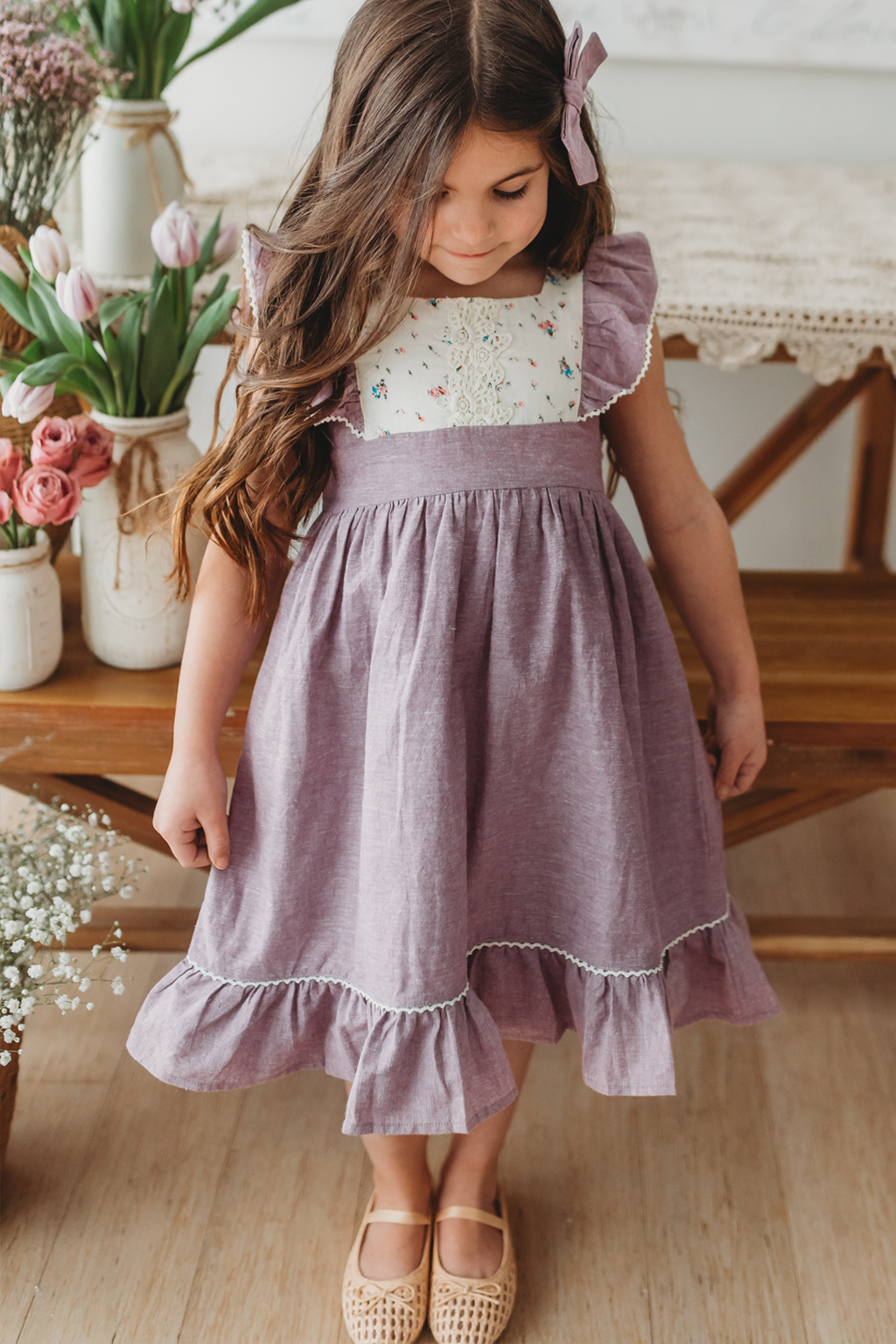 Flutter Dress - Lavender Linen