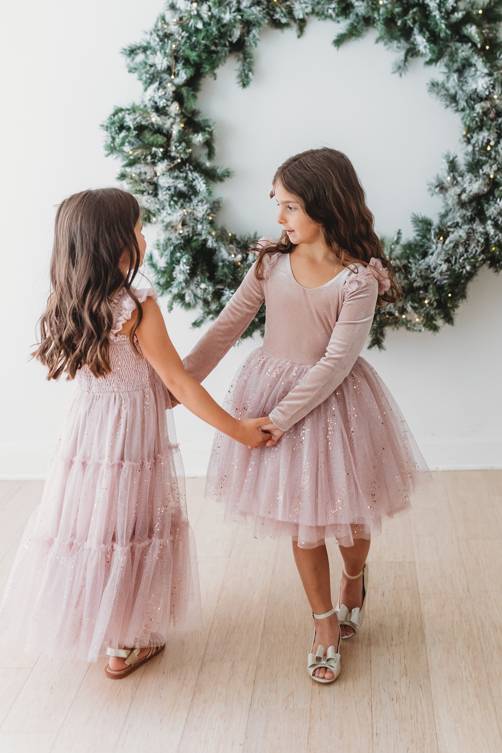 Velour Ballerina Dress - Dusty Pink