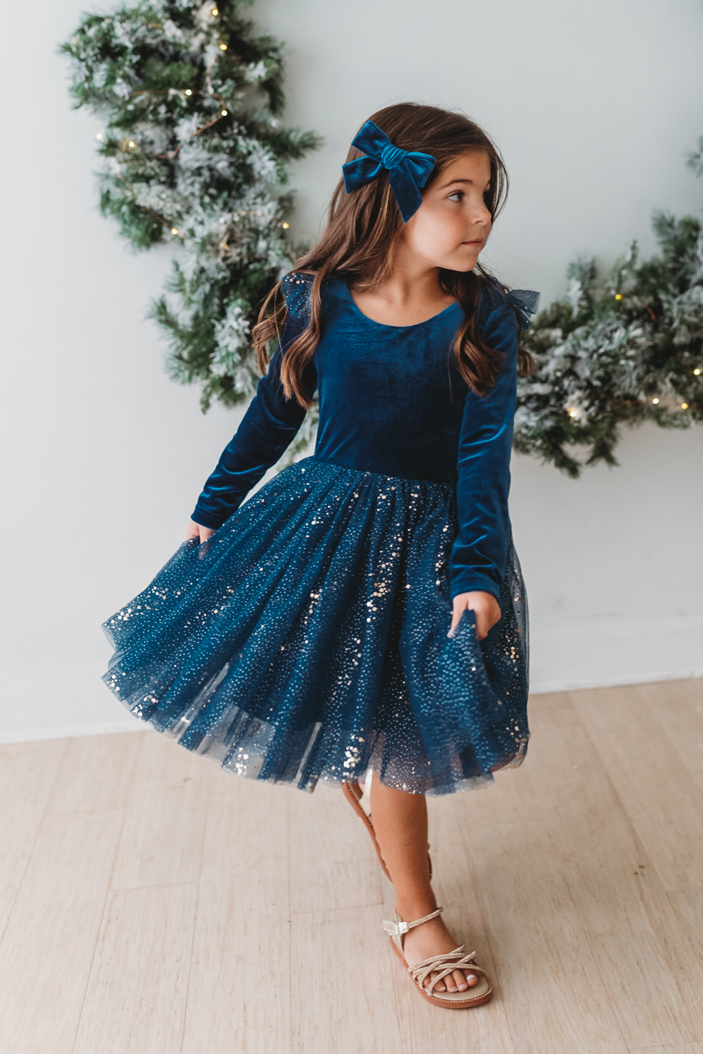 Velour Ballerina Dress - Sparkling Sapphire