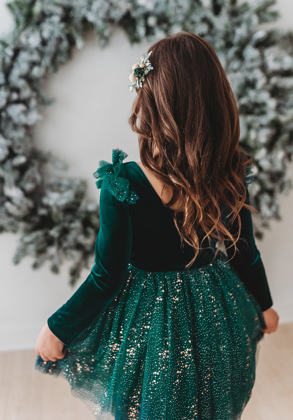 Velour Ballerina Dress - Mistletoe