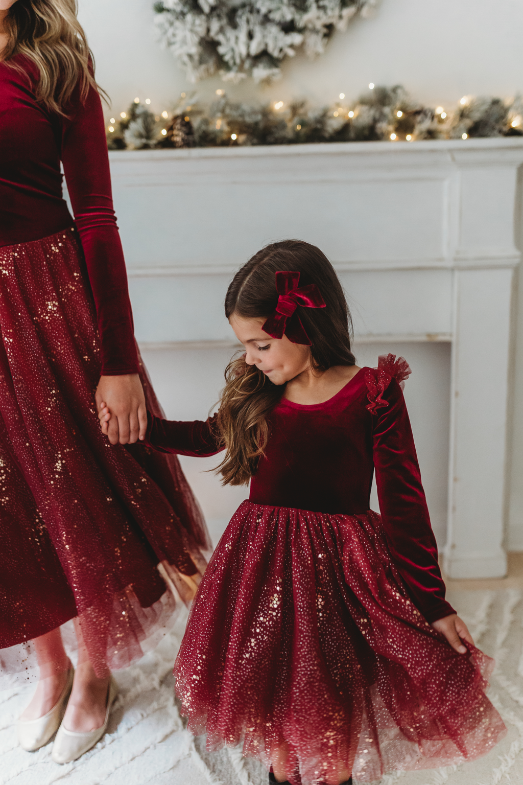 Velour Ballerina Dress - Red Velvet