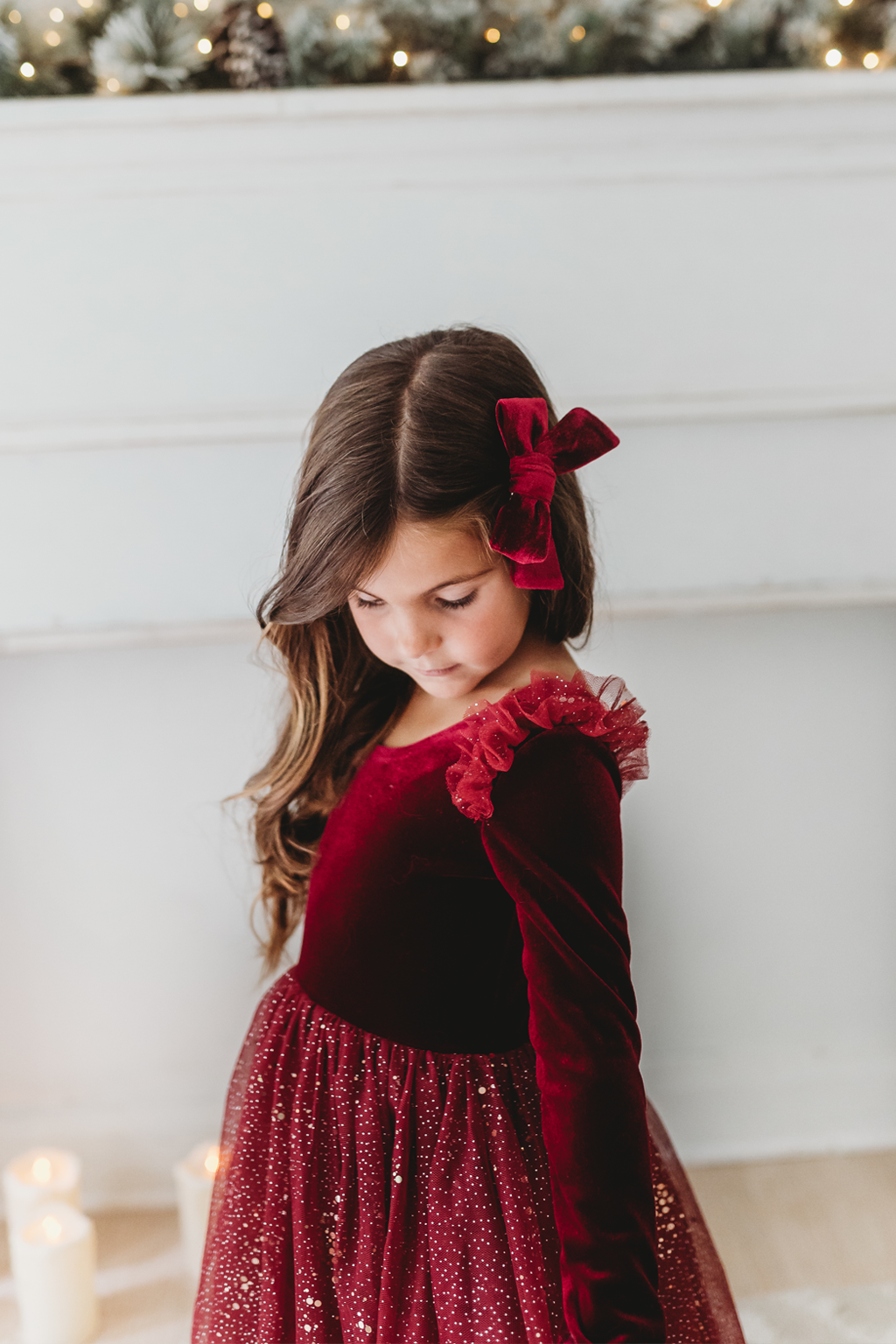 Velour Ballerina Dress - Red Velvet