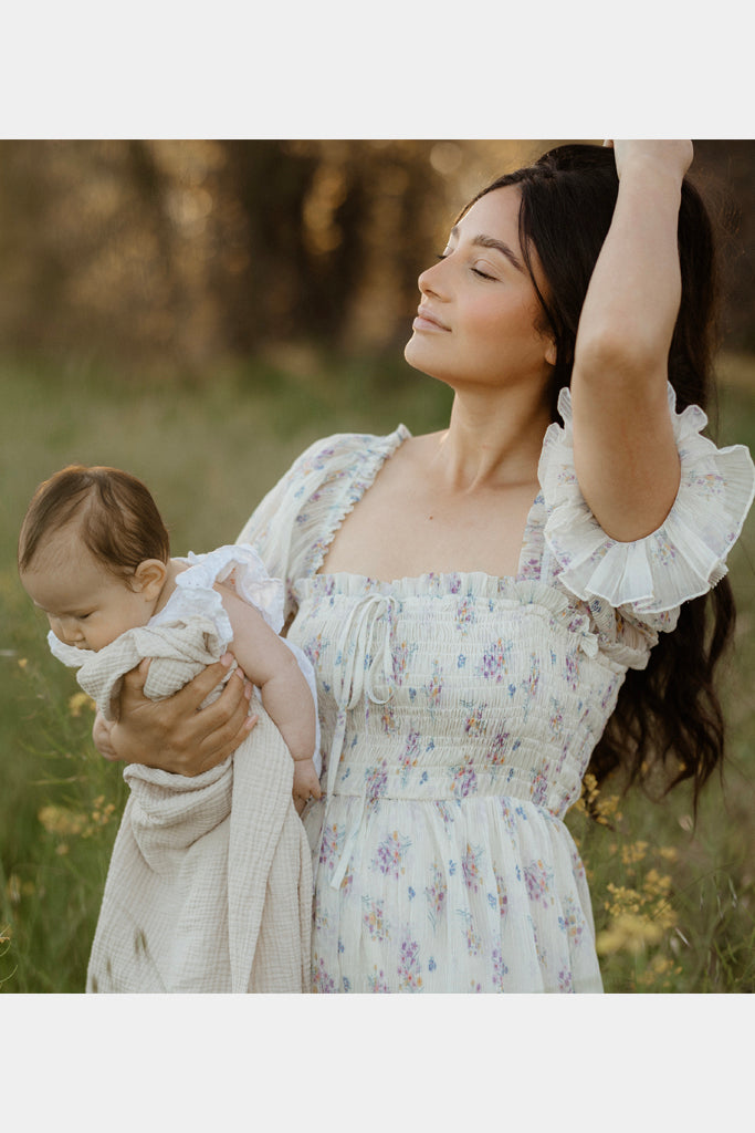 Crinkled Chiffon Dress (Women) - Antique White