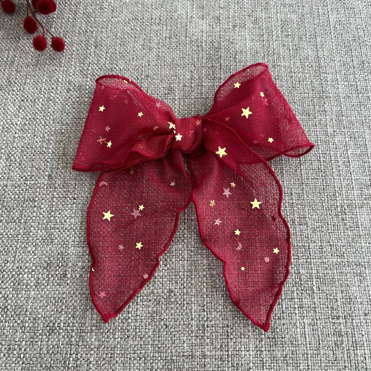 Starlet Hair Bow - Crimson