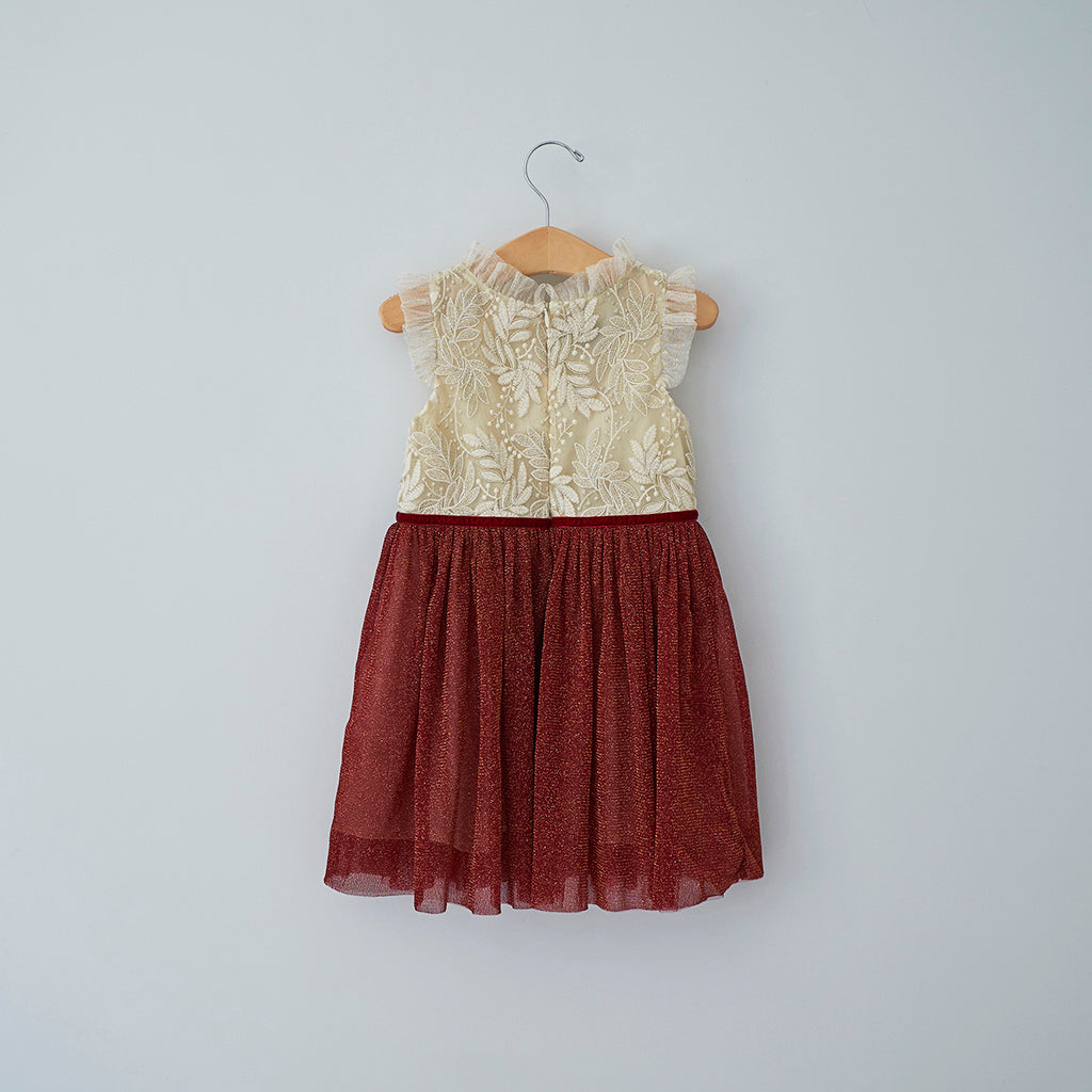Holly Dress (Girls) - Crimson (FINAL SALE)
