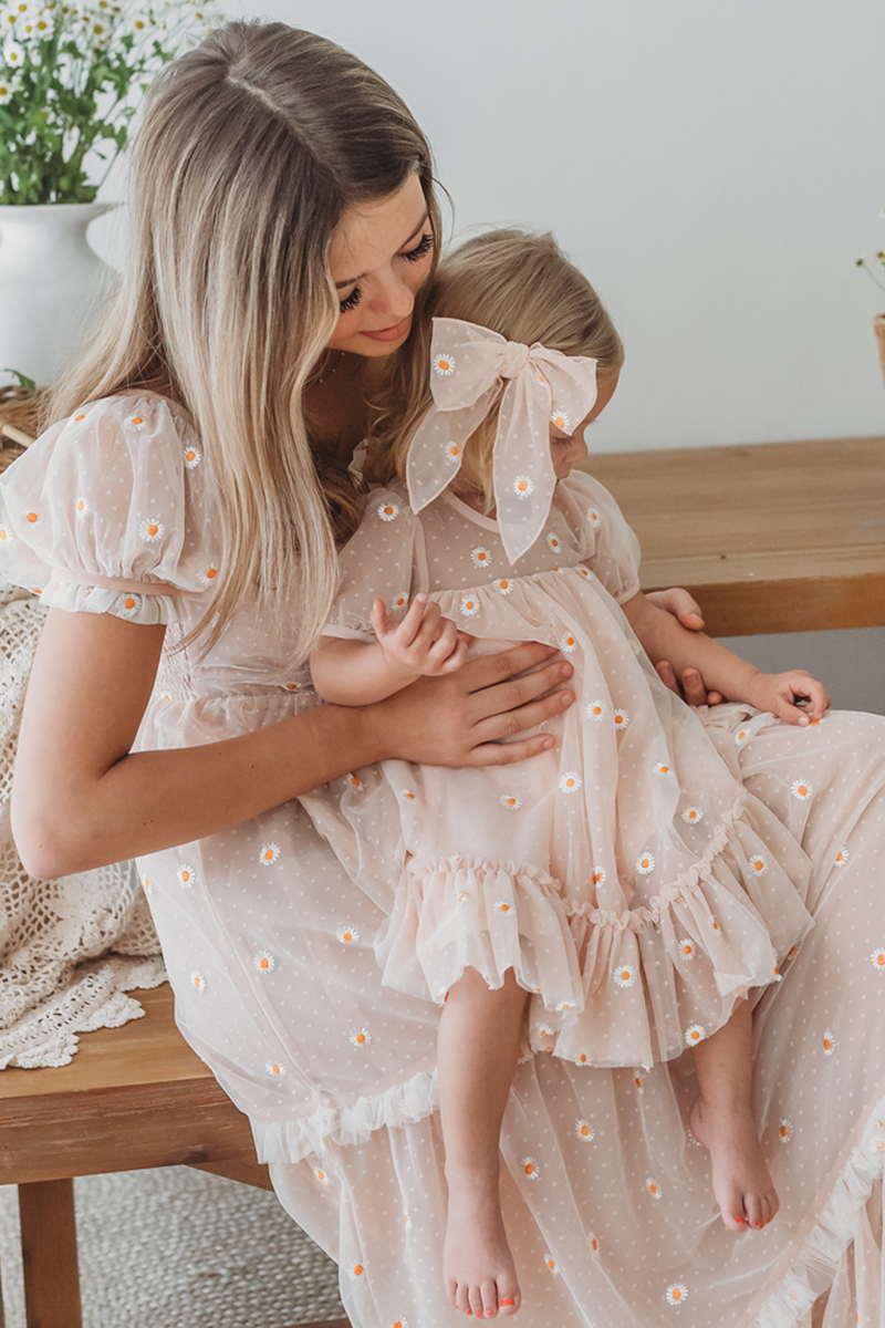 Robe Fille Tricotée Oiseaux Counting Daisies Taille 4-5 - Joli Modèle été Printemps