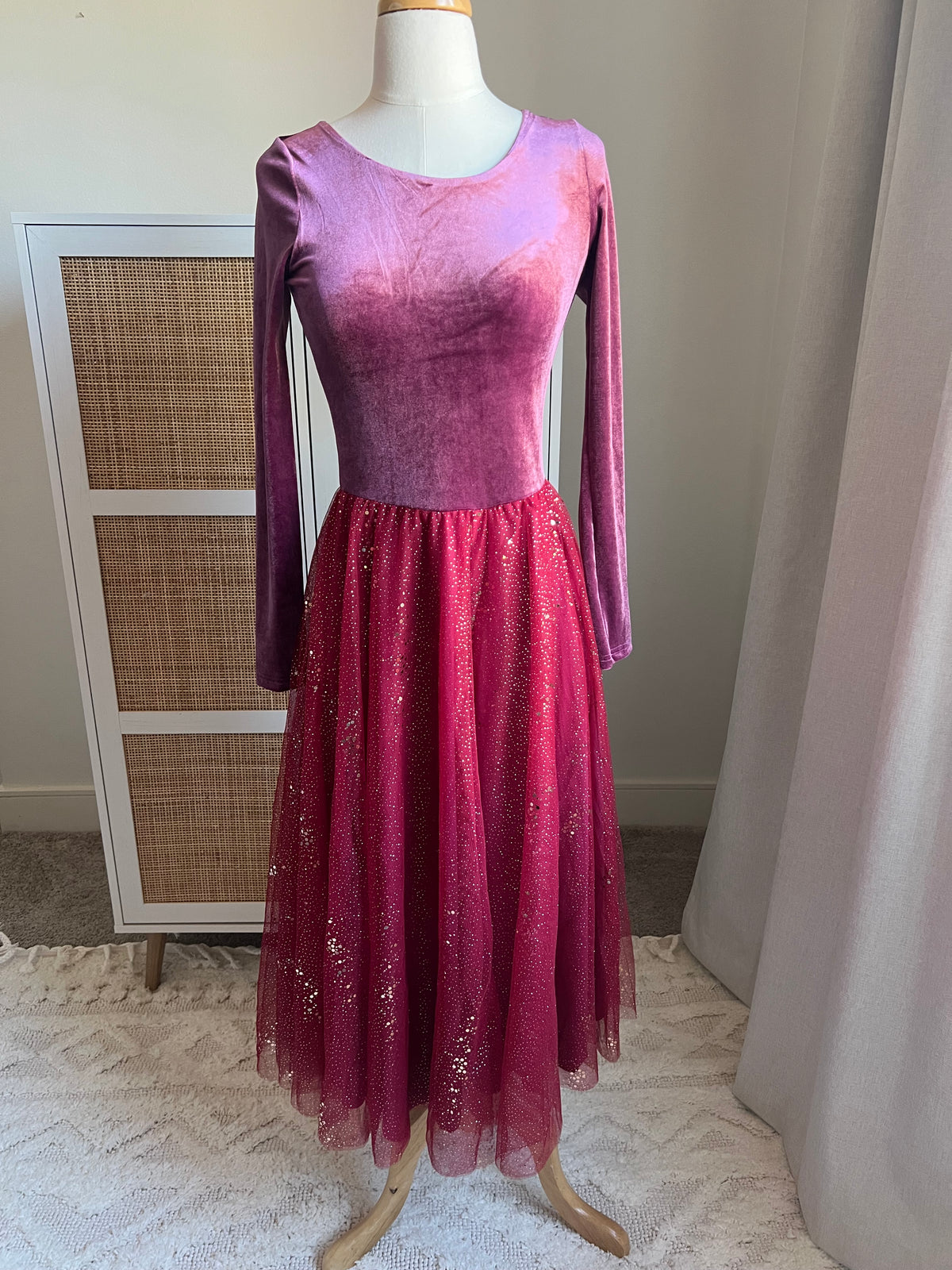 Velour Ballerina Dress (Women) - Mulberry