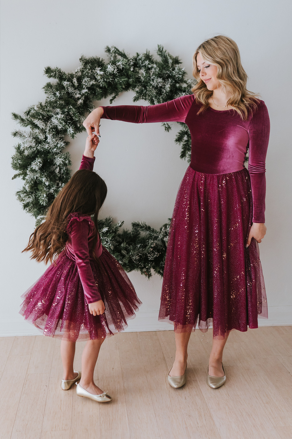Velour Ballerina Dress (Women) - Currant