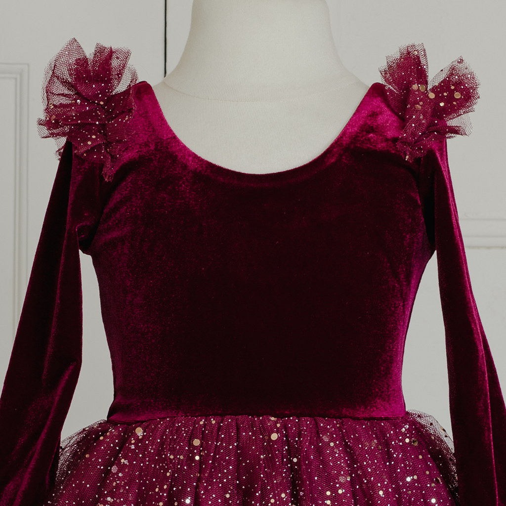 Velour Ballerina Dress - Red Velvet