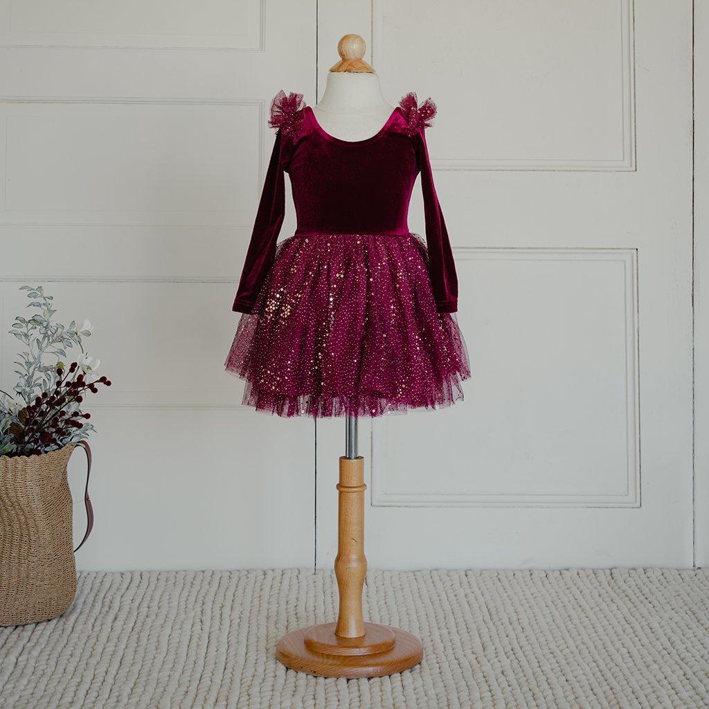 Velour Ballerina Dress - Red Velvet (FINAL SALE)