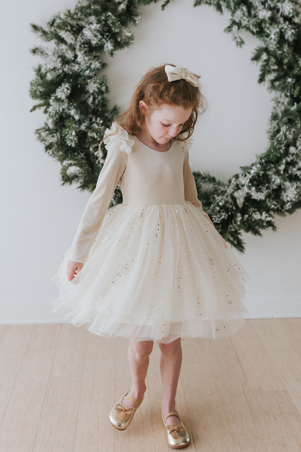 Velour Ballerina Dress - Powder