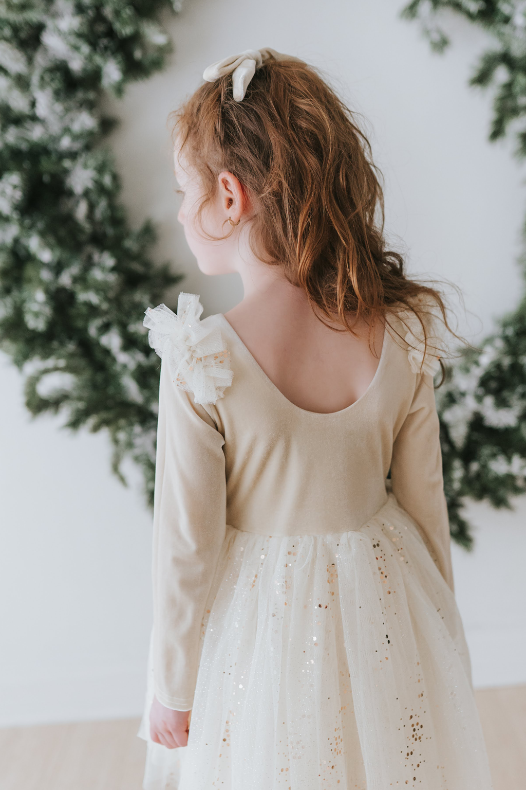 Velour Ballerina Dress - Powder