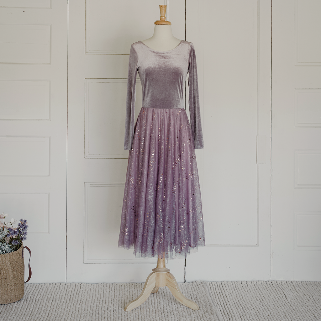 Velour Ballerina Dress (Women) - Dusty Lilac