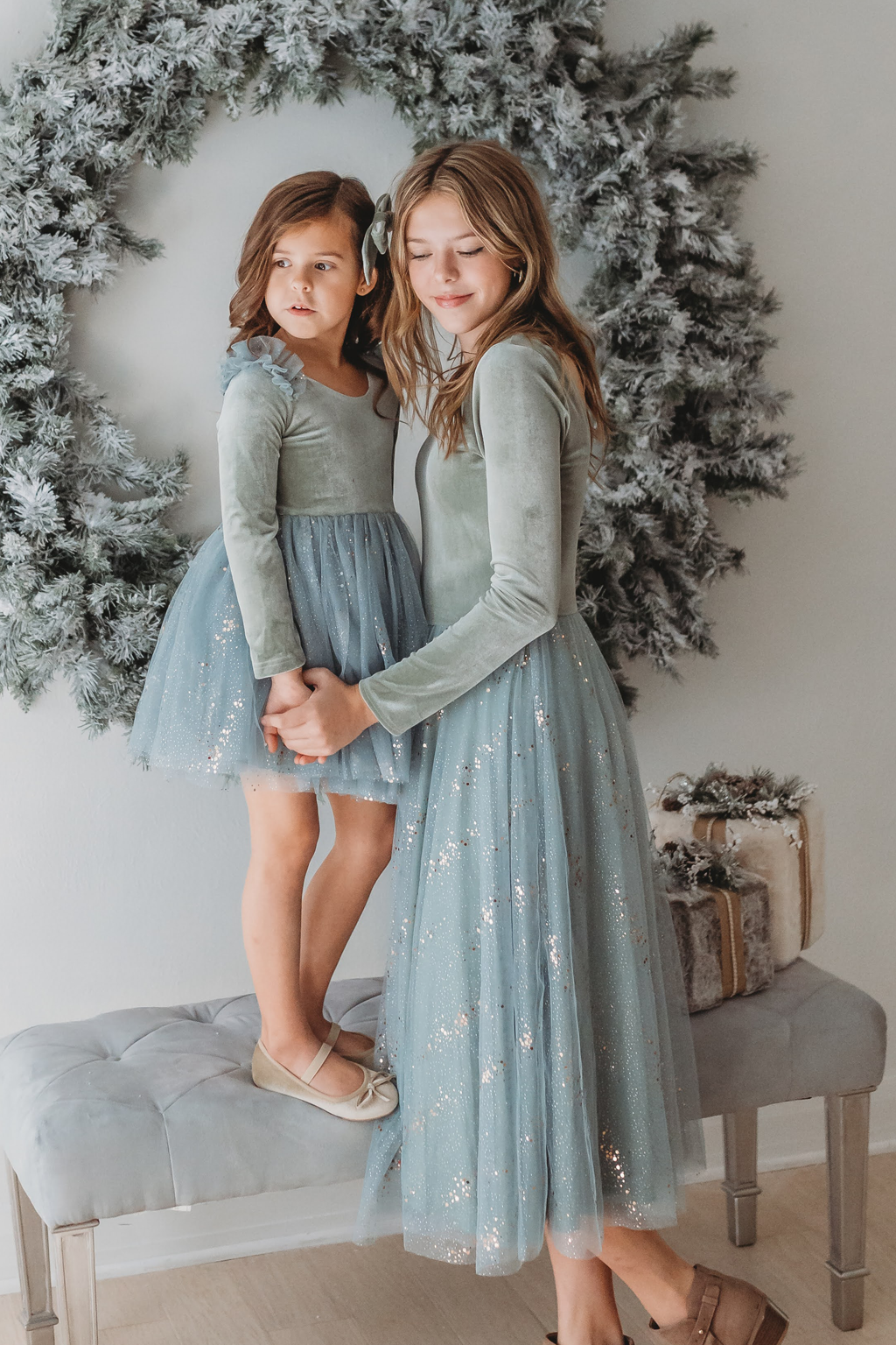 Velour Ballerina Dress (Women) - Sage