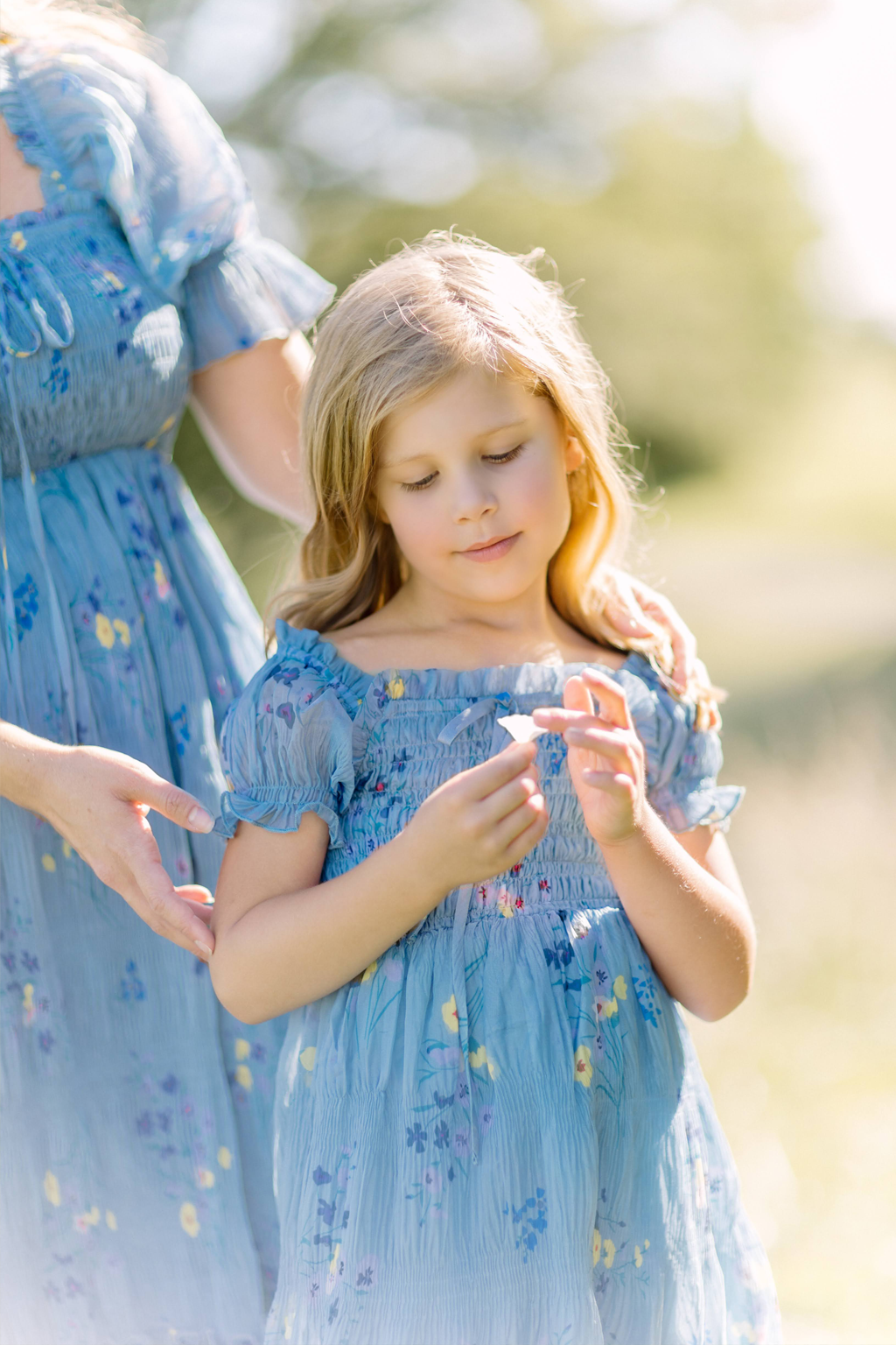 Crinkled Chiffon Dress - Dusty Blue