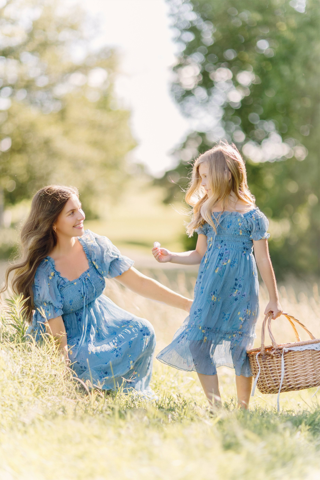Crinkled Chiffon Dress - Dusty Blue