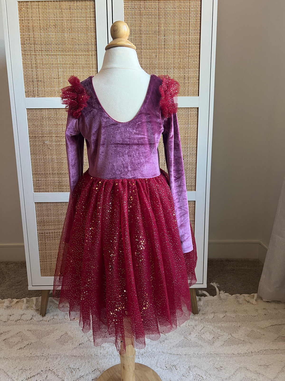 Velour Ballerina Dress - Mulberry