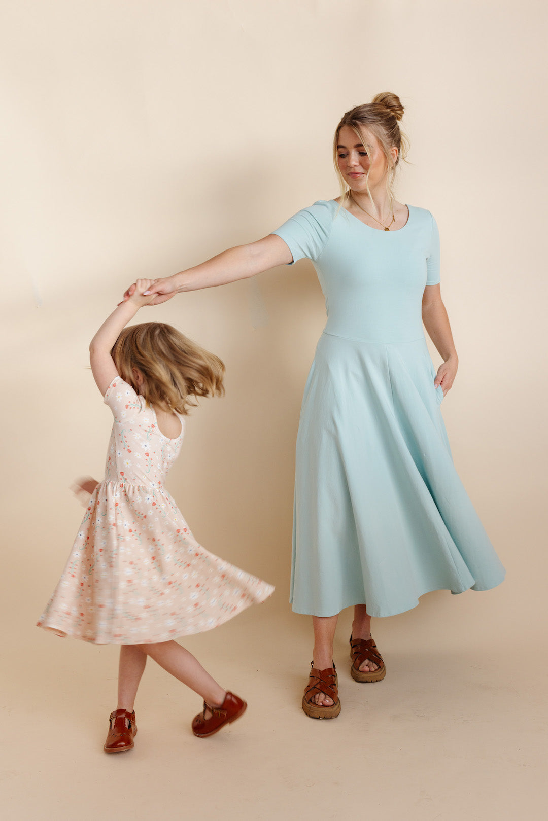 Organic Knit Ballet Dress - Pink Floral (FINAL SALE)