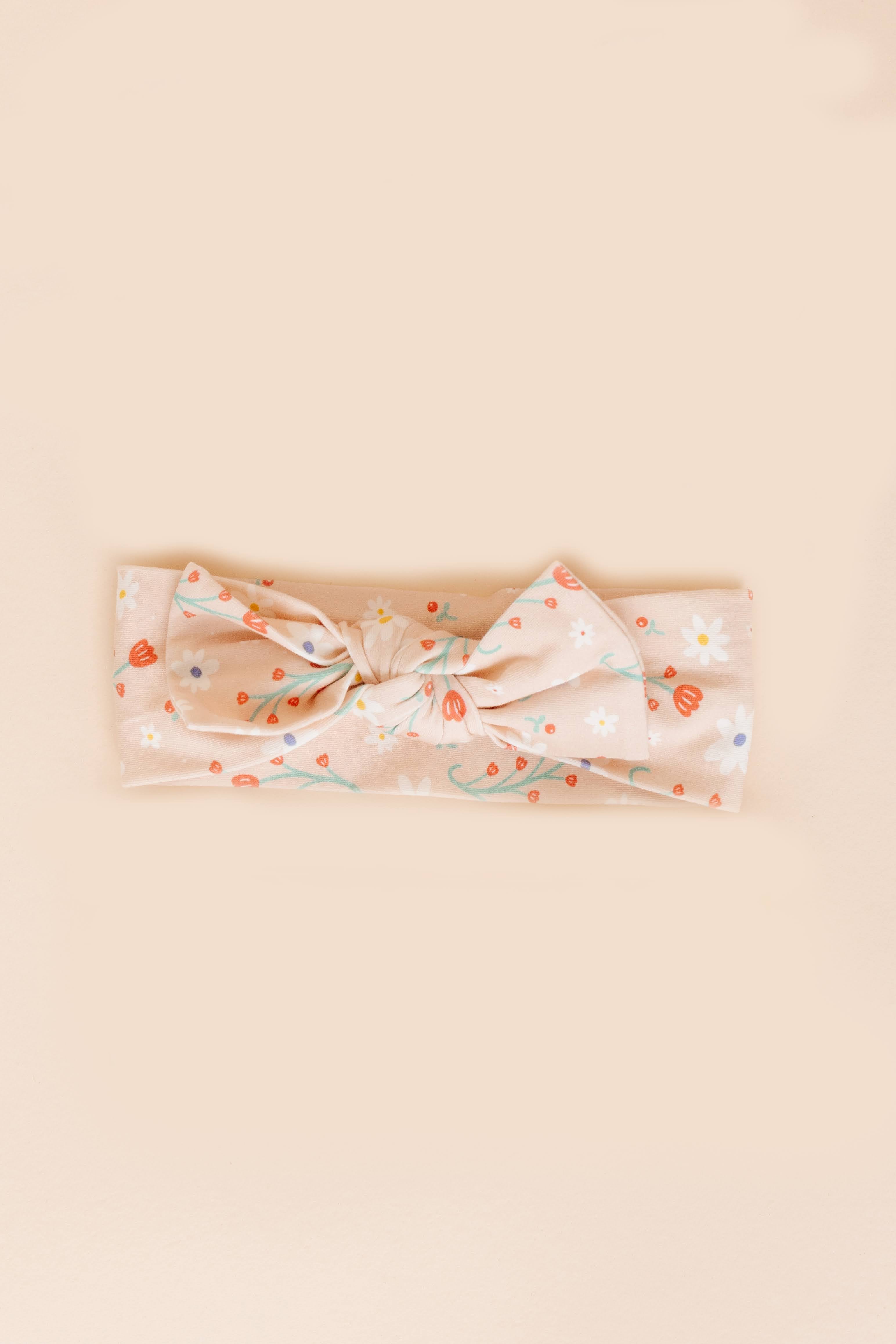 [Sample] Cotton Knit Headband - Pink Floral (FINAL SALE)