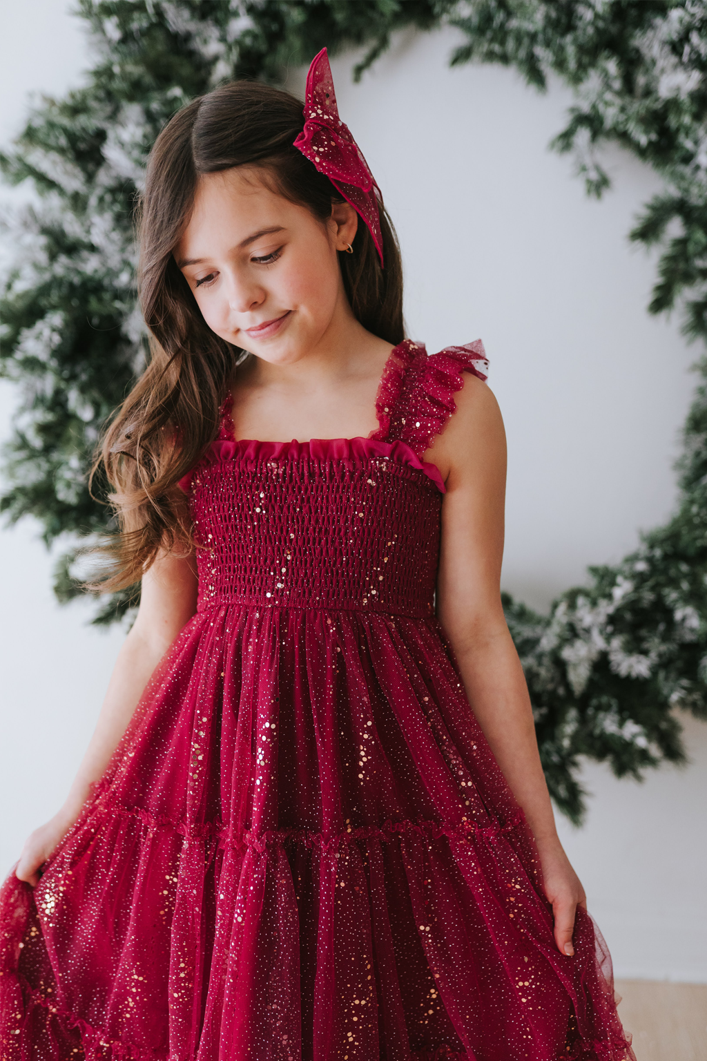Glimmer Dress - Crimson