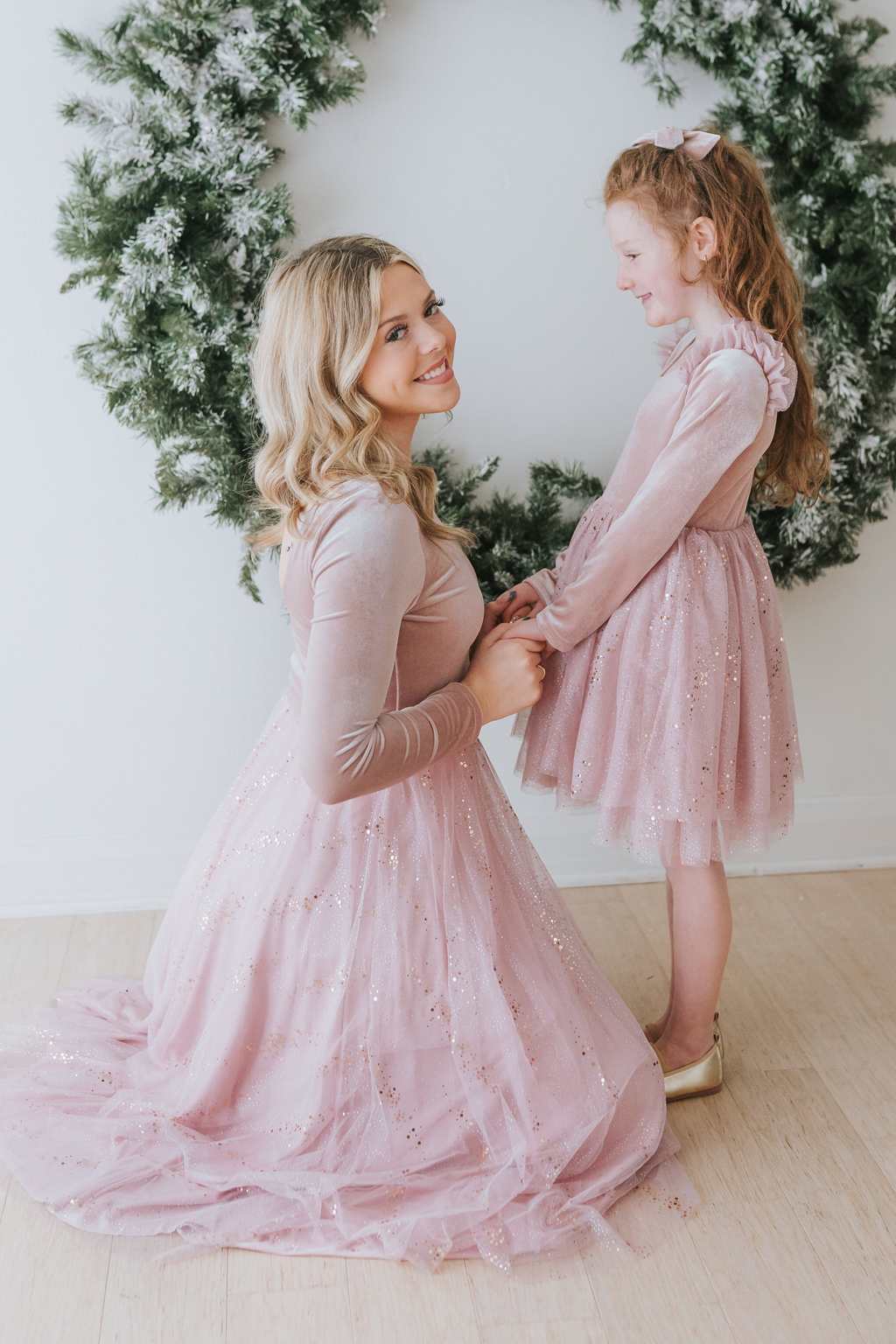 Velour Ballerina Dress (Women) - Dusty Pink