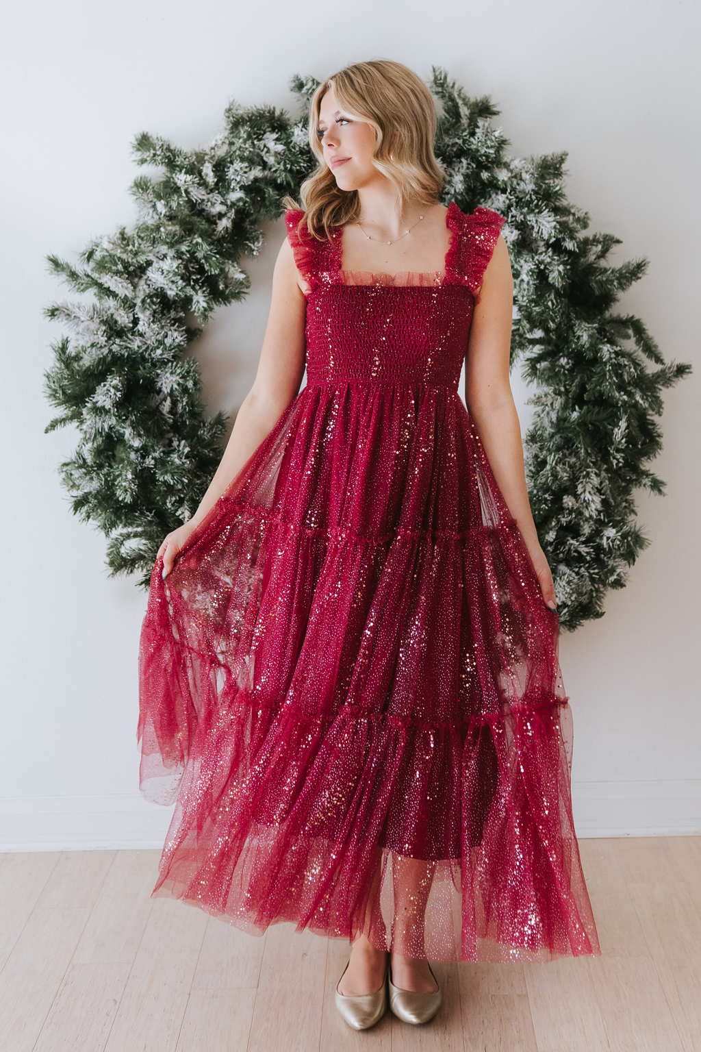 Glimmer Dress (Women) - Crimson
